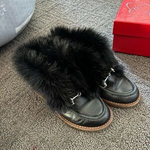 Girls fur booties
